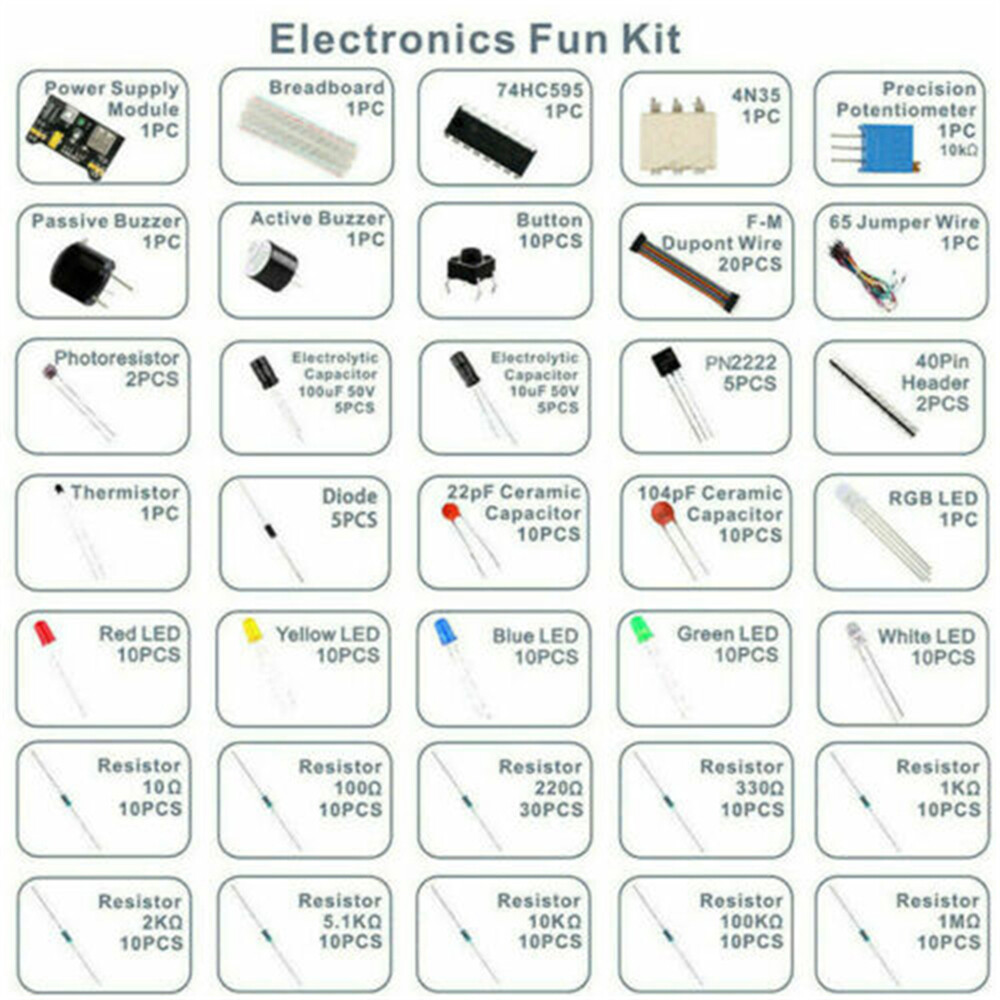 Electronic Components Kit Breadboard Cable Resistor Applicable For UNO R3 L0R5