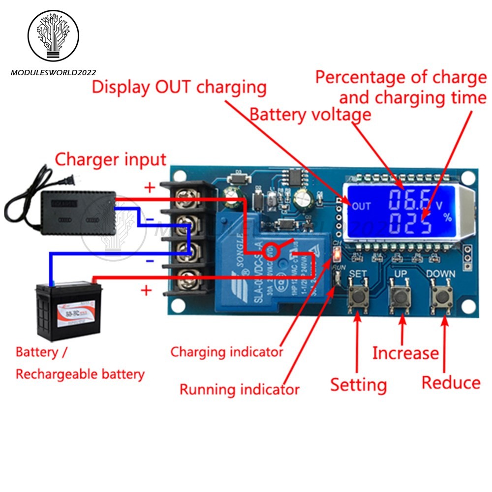 30A 6-60V Lithium Battery Charge NC Control Module Protection Board LCD Display