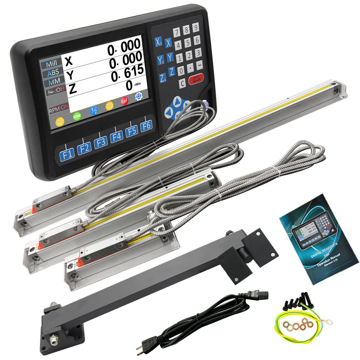3 Axis DRO Digital Readout High Accuracy Linear Scale Encoder 5um Mill Machine