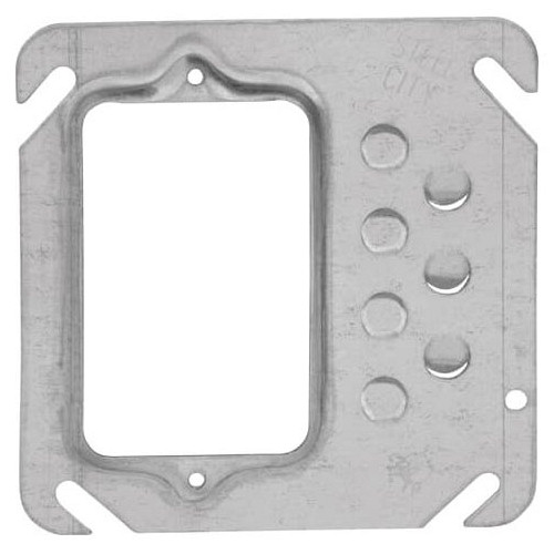 Steel City 52C10, 4″, 1/4″ Raised, 1 Device, Offset, Square Box Wall Cover, 1pc