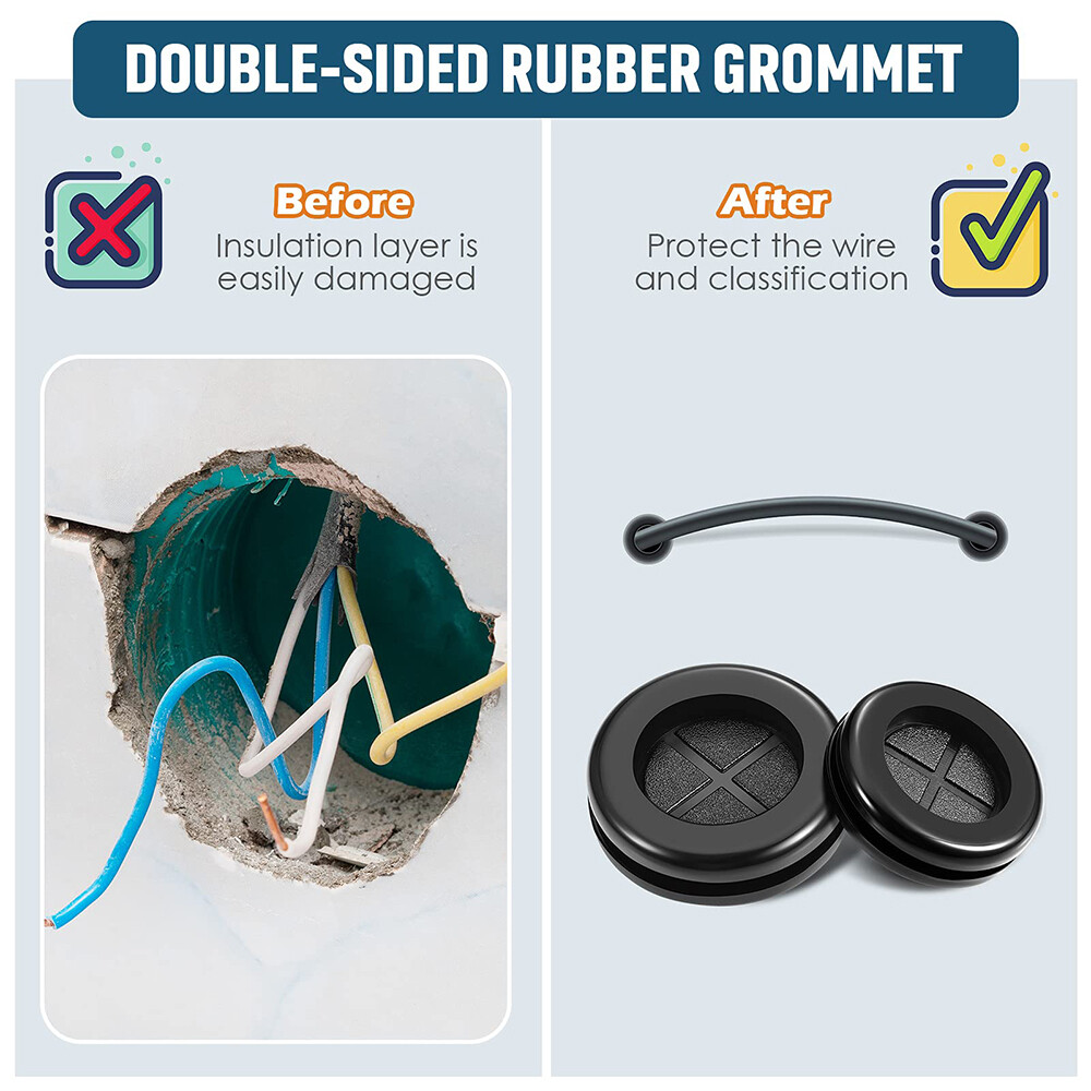 Round Rubber Plug Hole Grommet for Protecting Cable Wire Hole Plug 16mm – 100mm