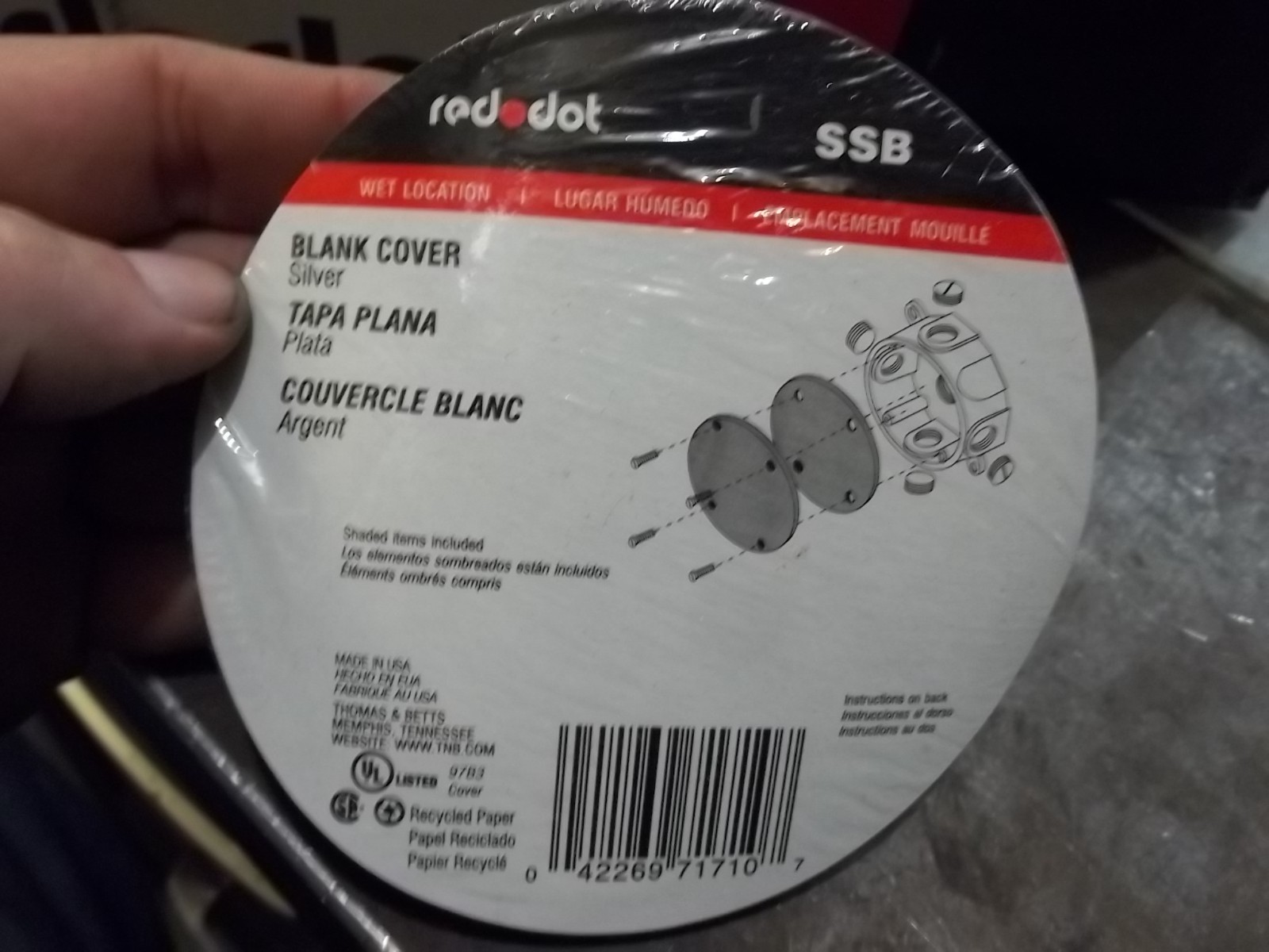 LOT OF 17 NEW IN PKG RED DOT SS-B DRY-TITE BLANK COVER 4″ ROUND (LL8)