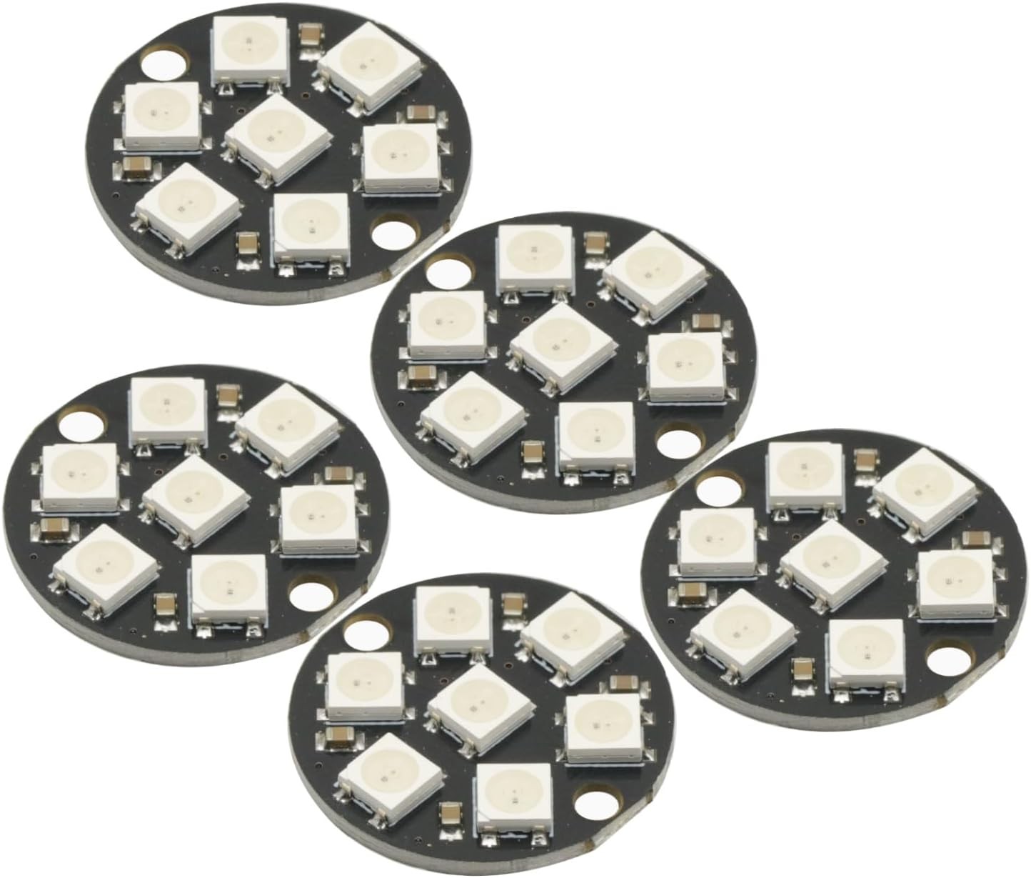 5Pcs WS2812B 7 Bits 5050 RGB LED Ring Lamp Light Integrated Drivers Arduino
