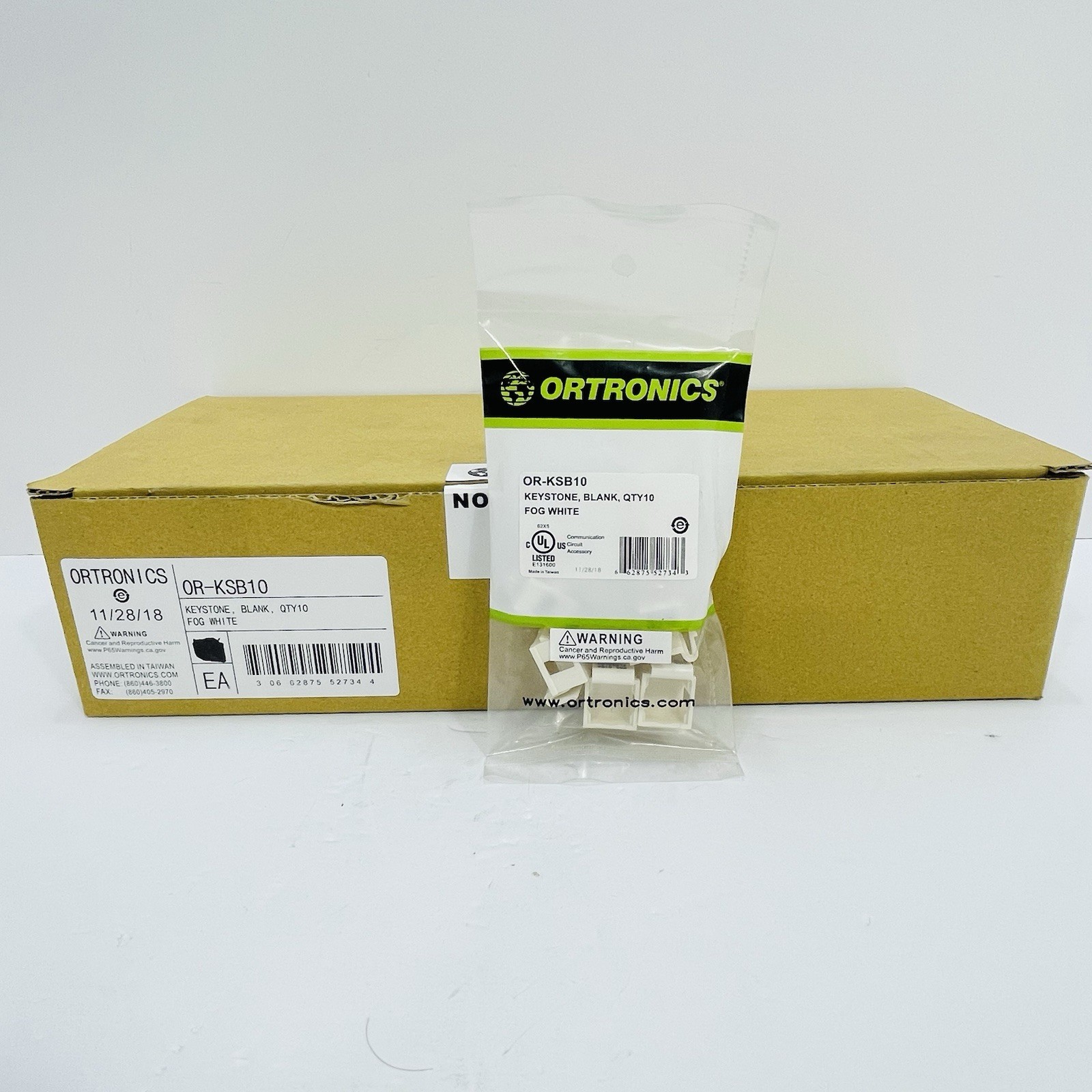 Qty 17 (10) Packs Ortronics OR-KSB10 Fog White Keystone Blanks 170 Total ~NEW~