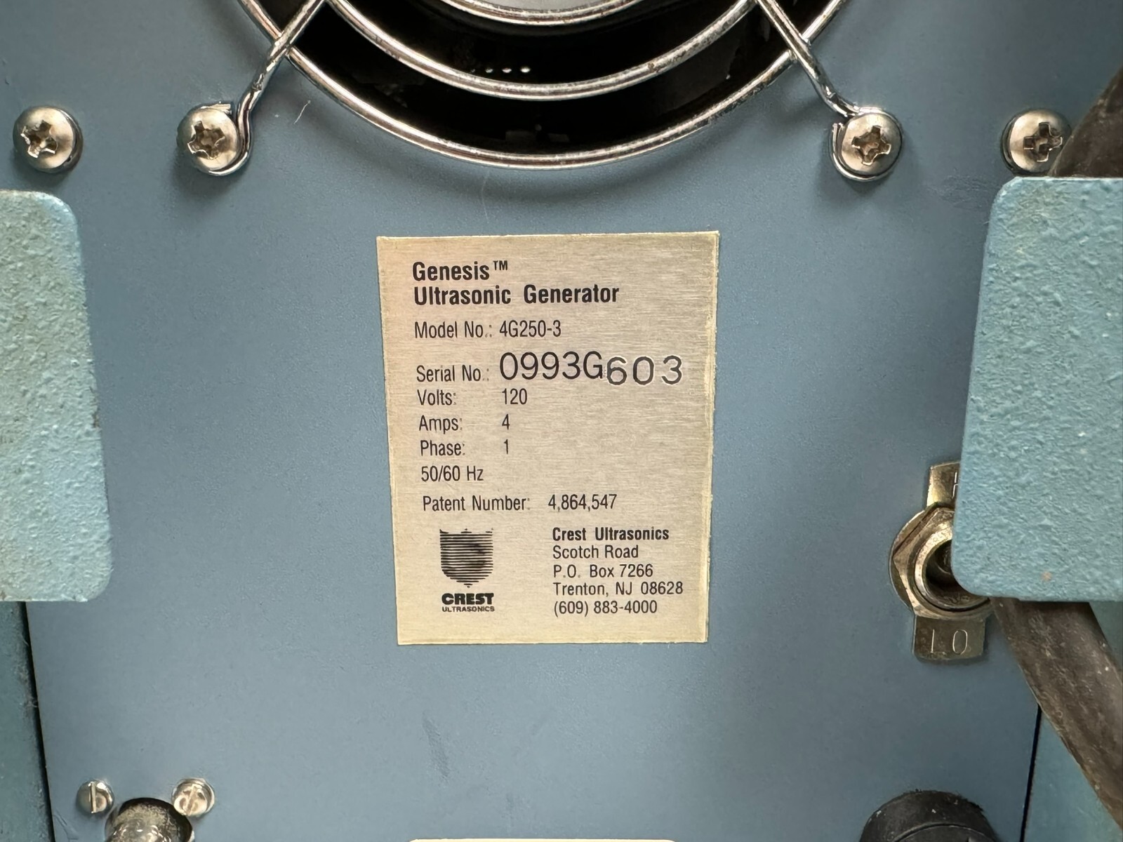 GENESIS ELECTRONICS 4G250-3 ULTRASONIC GENERATOR 4G2503 REFURBISHED