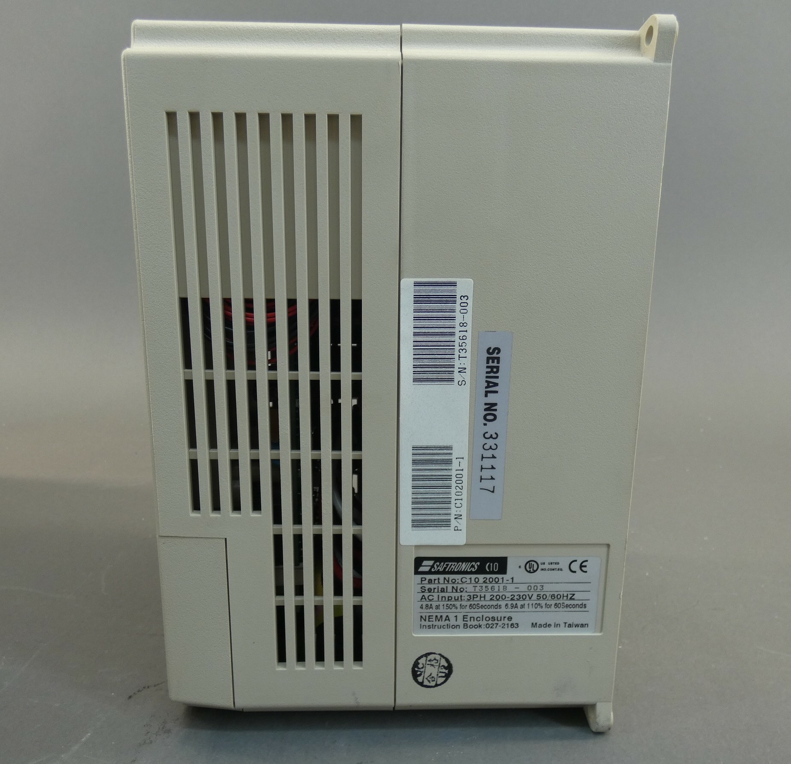 Saftronics C10 2001-1, AC Motor Drive VFD 230V 4.8A – NEW Surplus!