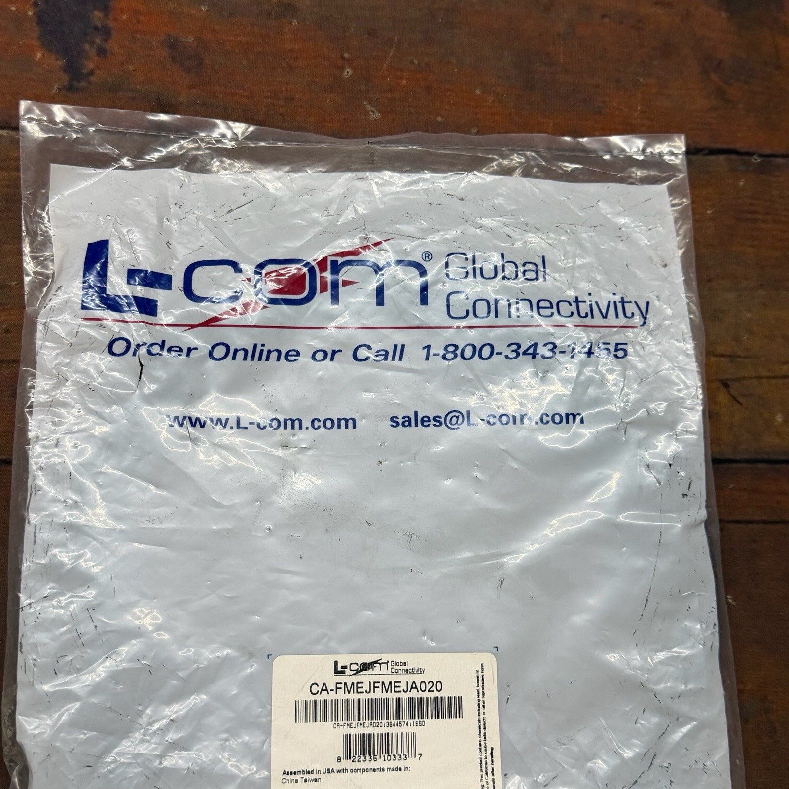 L-Com CA-FMEJFMEJA020 20ft 195 Series FME Jack to FME Jack Coax Cable NOS