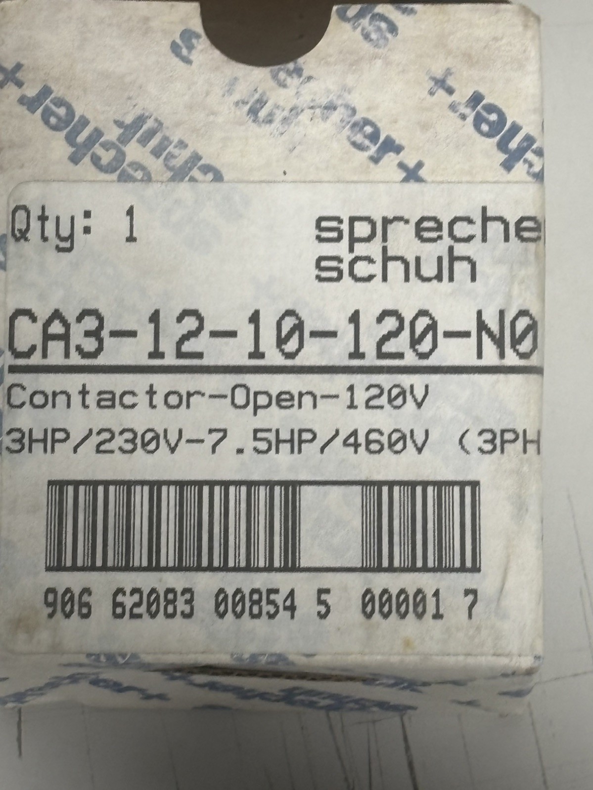 Sprecher + Schuh CA3-23-10-120-N0 Contactor 120V AC Coil AK