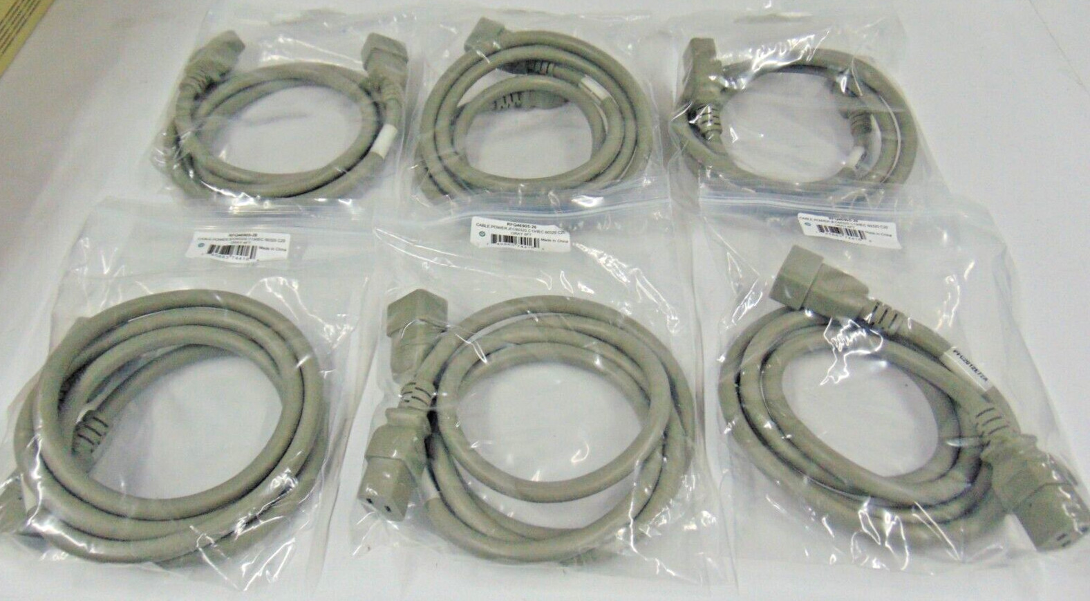 Lot of 6 – Yung Li YC-18 YP-33 AC Power Cord E152635 6′ 20A 250V 12AWG