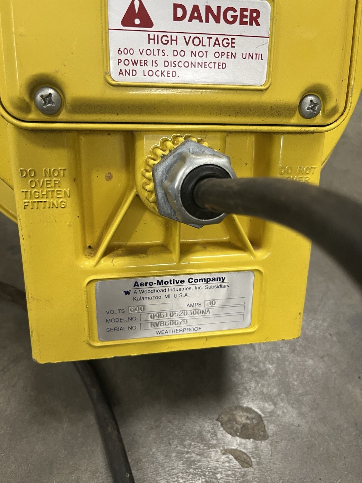Aero-Motive Woodhead Industrial Cord Reel 600v 30amp