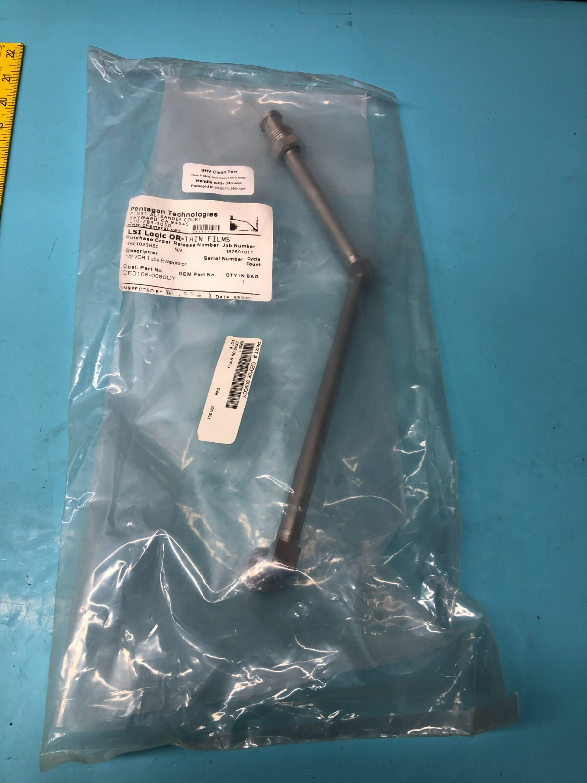 PENTAGON CED106-0090CY , 1/2 VCR TUBE EVAPORATOR, 153873