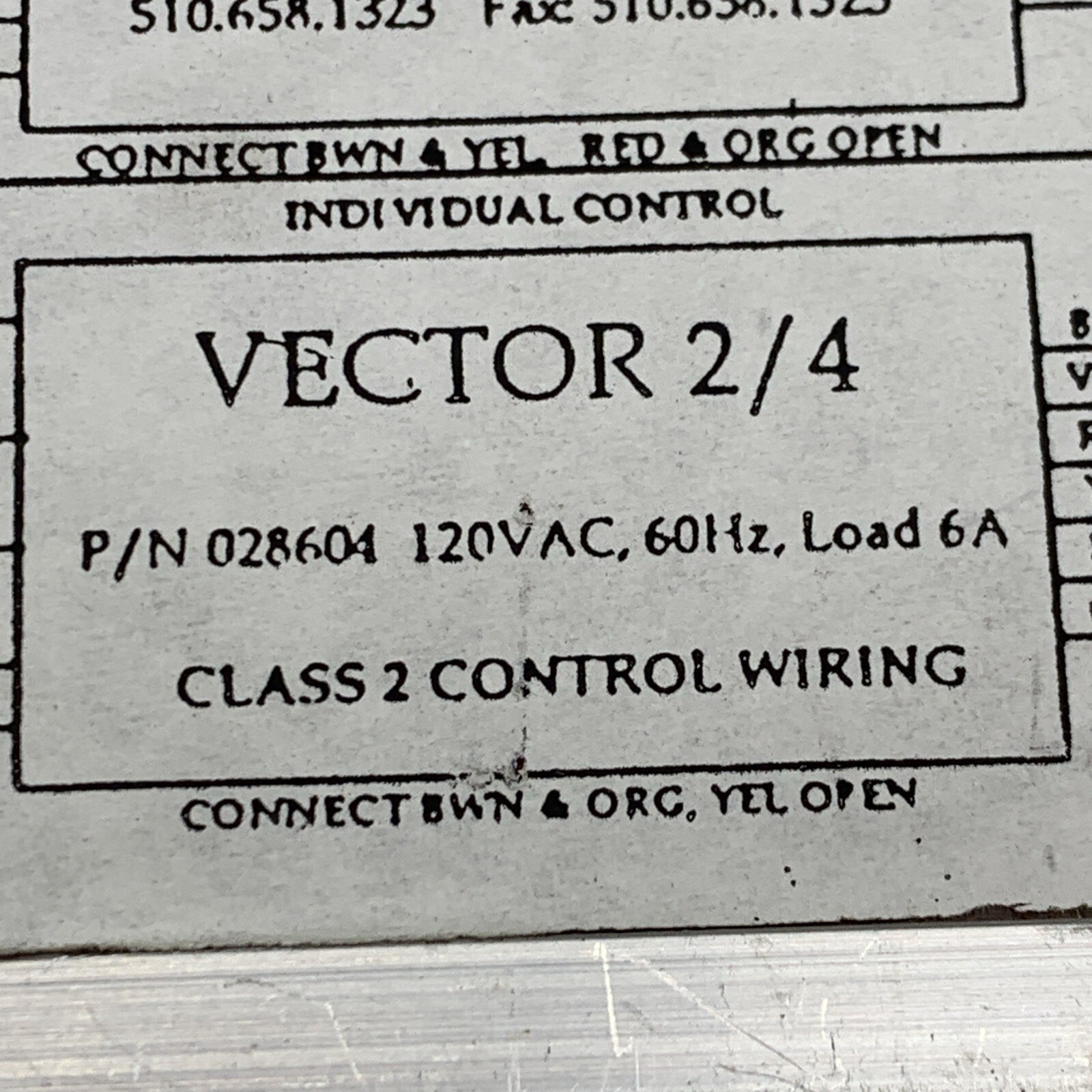 Allied Healthcare 028604 Vector 2/4 Contact Switch Wiring Control 120V