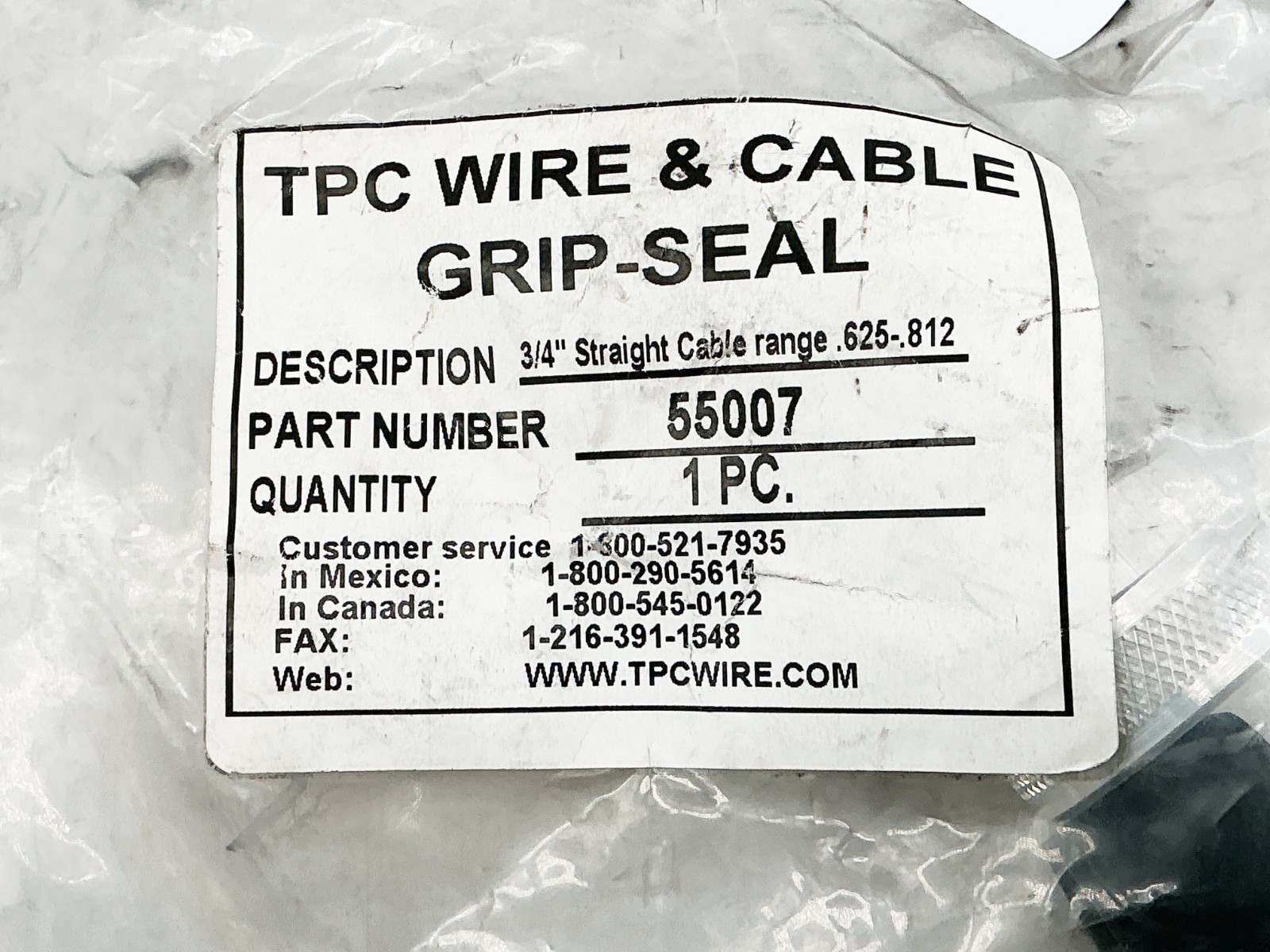 New Lot of 3 TPC 55007 3/4″ Straight Cable Range 625-812