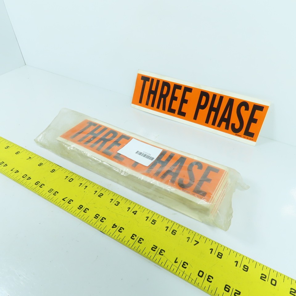 Brady 44131 Vinyl THREE PHASE Marker Sticker Cards 9 x 2-3/4″ Lot Of 40