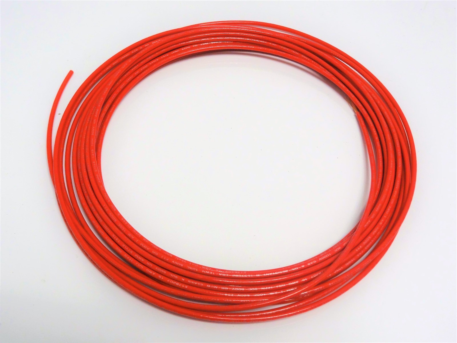 16 GAUGE TFFN TEWN WIRE RED 25′ FEET 600V COPPER STRANDED GROUND WIRE