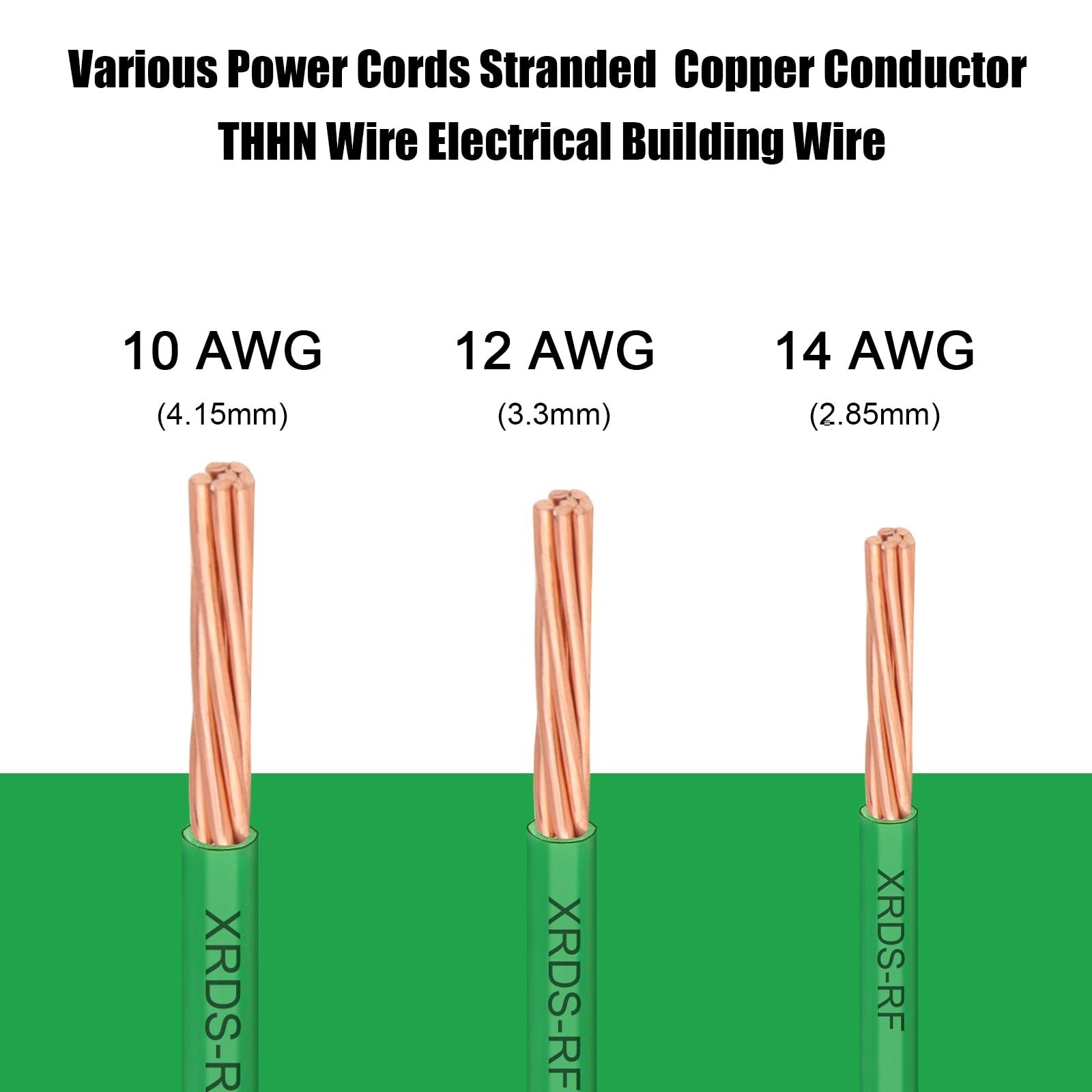 14 AWG Stranded Bare Copper Wire 50FT Green Grounding Electrical Wire 600V Rated