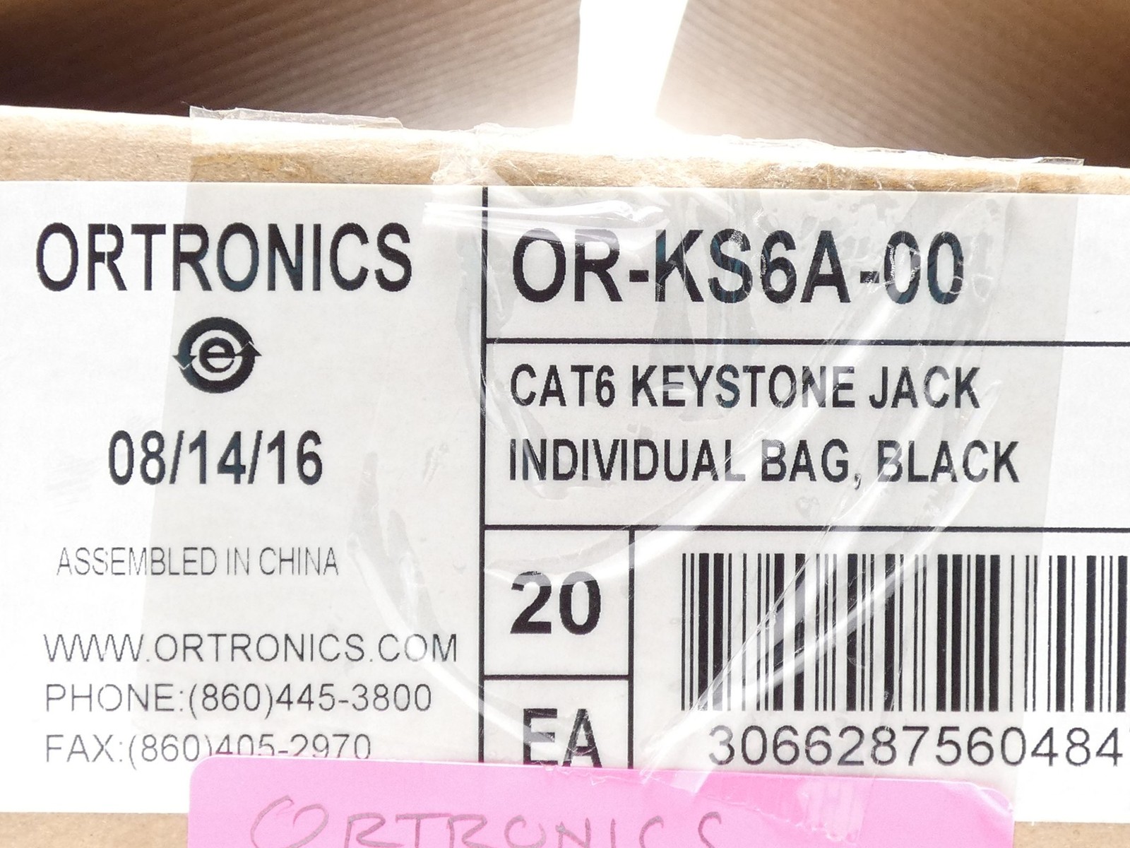 *Box of 20* Ortronics OR-KS6A-00 Cat6 Keystone Jack Module Black – NEW Surplus!