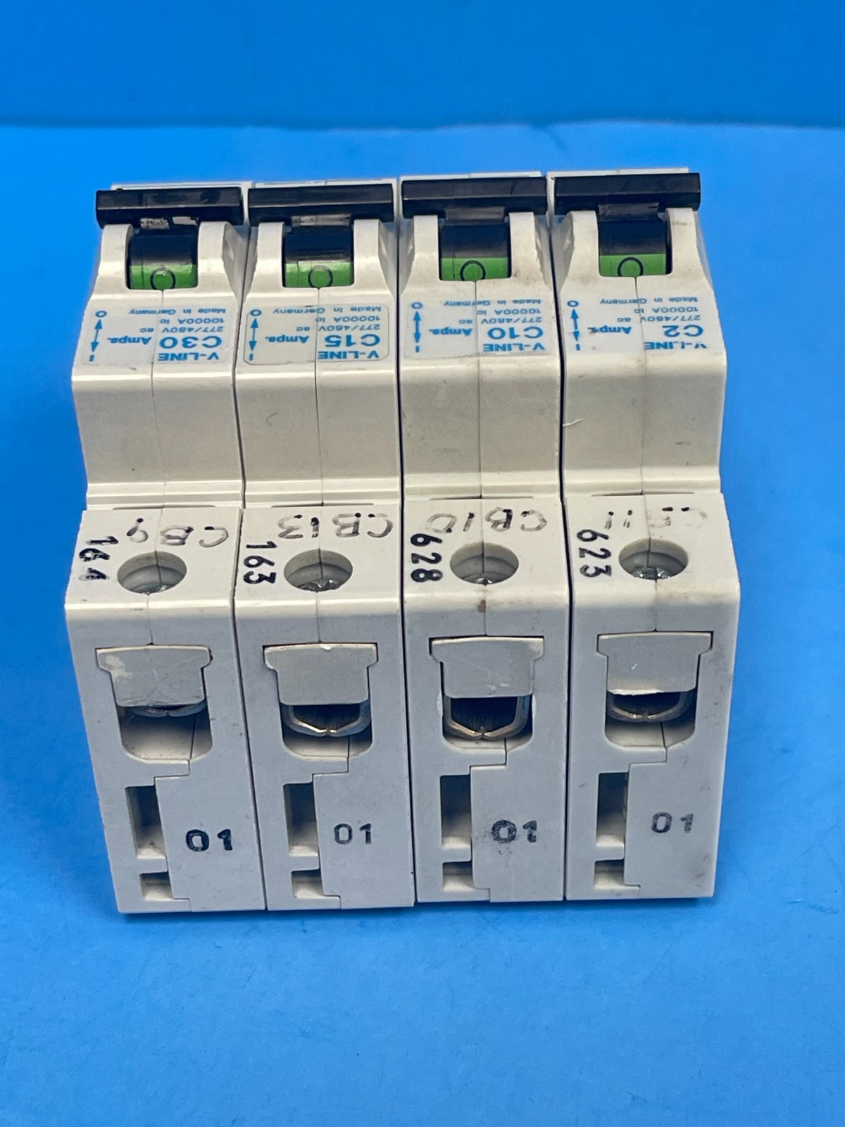 General Electric V-Line C2, C10, C15, C30 Circuit Breaker [Lot of 4]