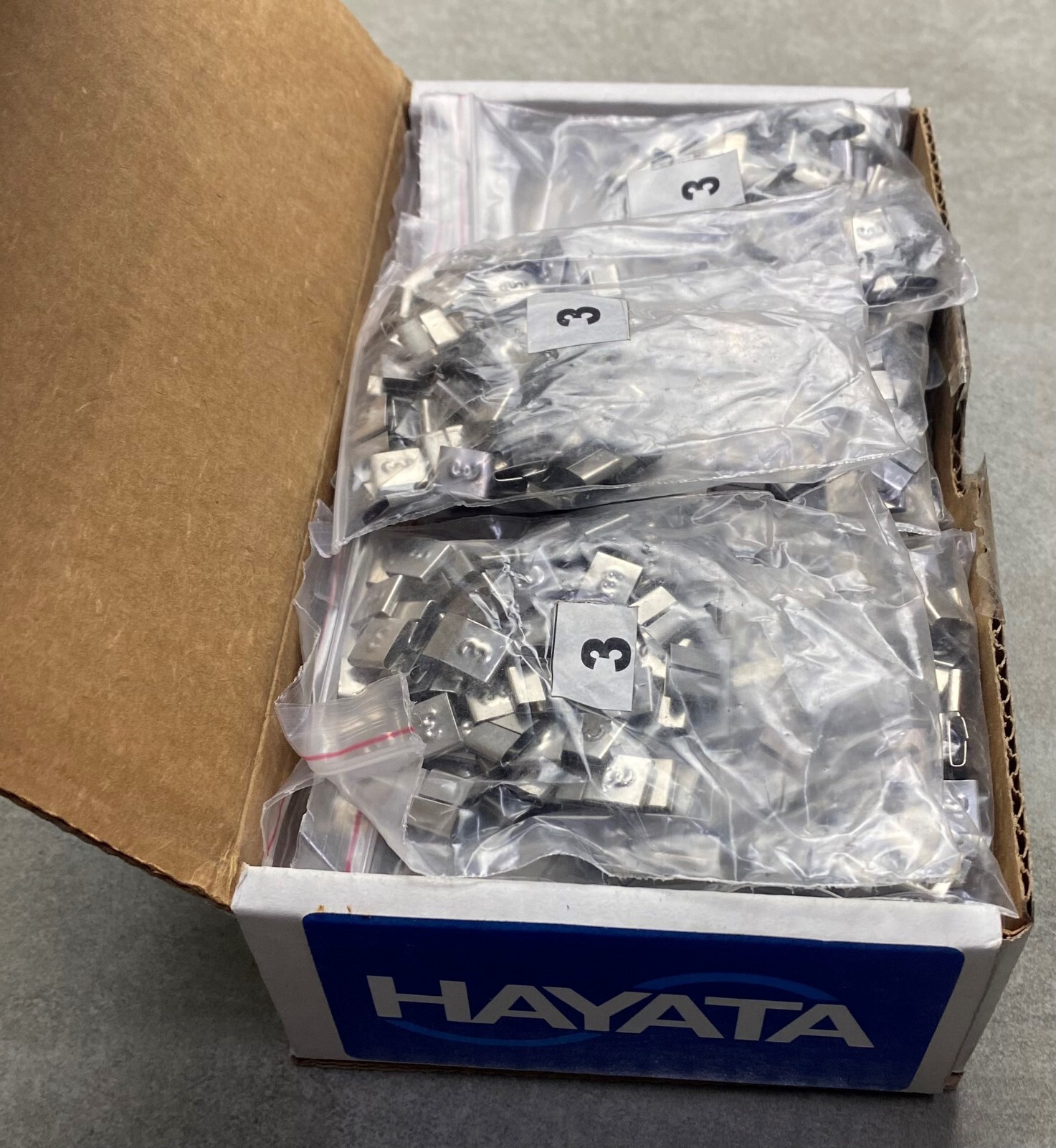 HAYATA ID-3, Stainless Steel Cable Marker 316SS, Symbol “3” , 100 Pc’s Pkt