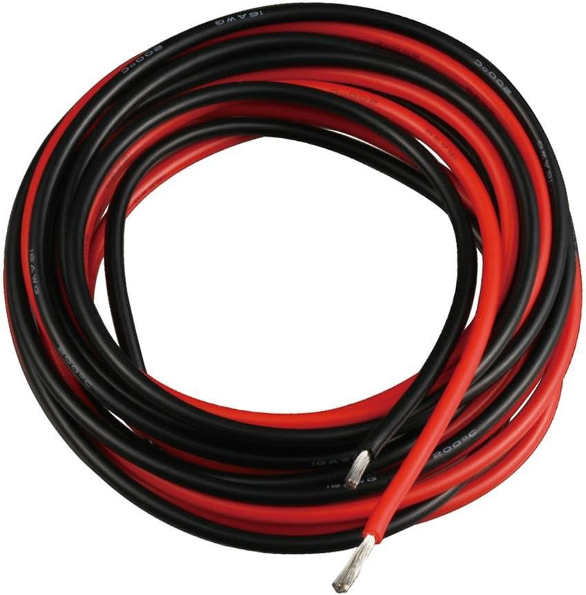 BNTECHGO 16 Gauge Silicone Wire 10 Ft Red and 10 Ft Black Flexible 16 AWG Strand