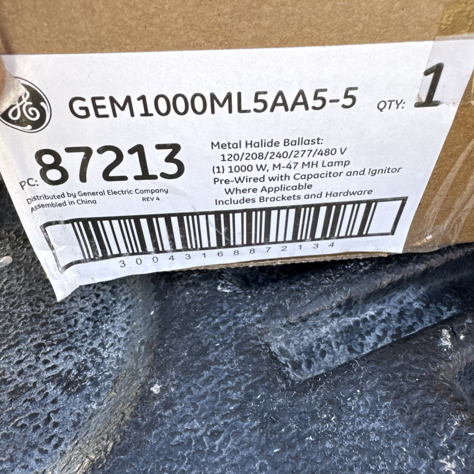 GE 87213 GEM1000ML5AA5-5 1000W HID Distrib. Replace Kit Magnetic C&C Ballast Kit