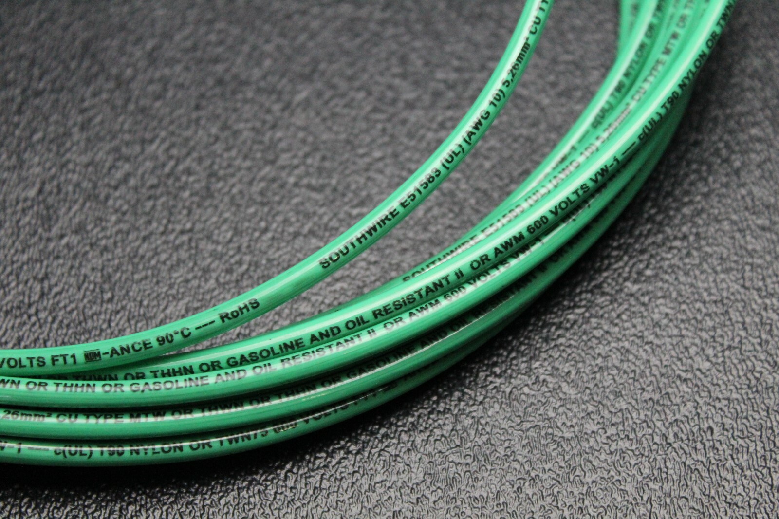 10 GAUGE THHN WIRE STRANDED GREEN 5 FT THWN 600V GROUND MACHINE CABLE AWG