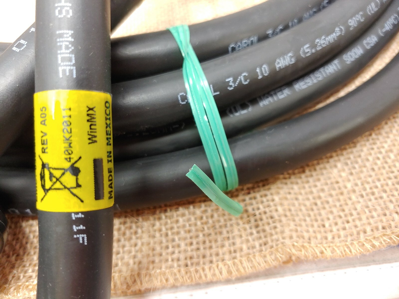 Carol 3/C 10AWG 600V UL Listed Water Resistant Extension Cord 30A 250V Hubbell