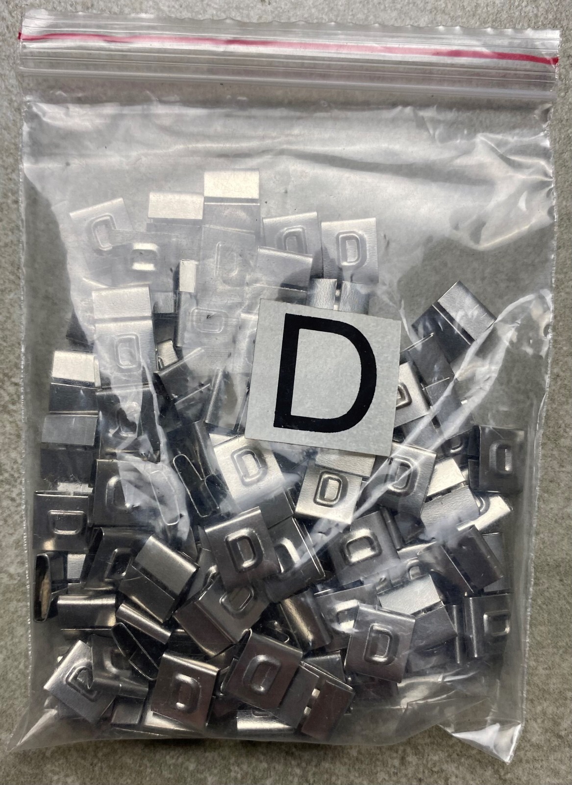HAYATA ID-D, Stainless Steel Cable Marker 316SS, Symbol “D” , 100 Pc’s Pkt