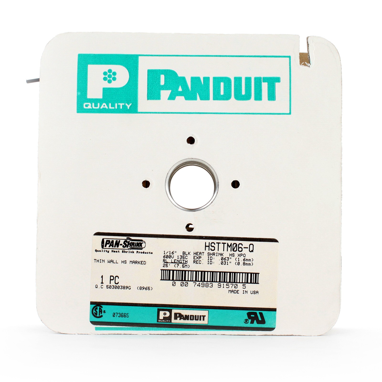 PANDUIT HSTTM06-Q 1/16″ THIN WALL HEAT SHRINK DRY-SHRINK TUBING (25 FOOT REEL)