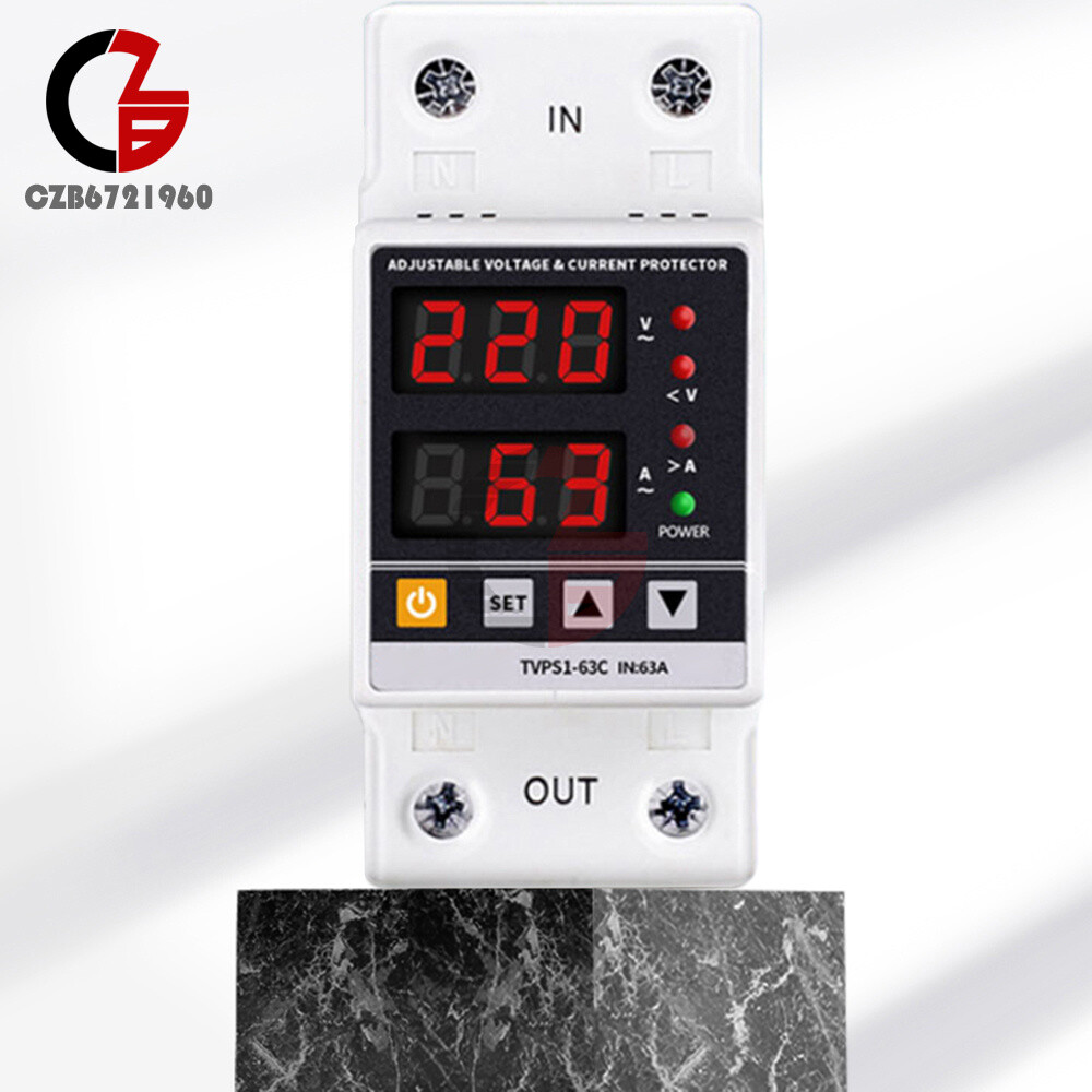 AC220/110V 40/63/80A Over Under Voltage Switch Protector Over Current Protection