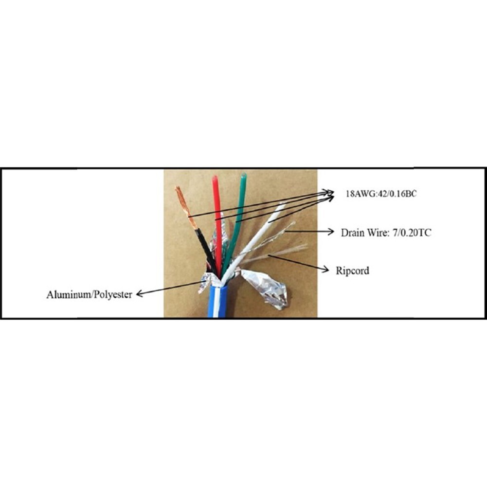 1000FT 18AWG 4 Conductor Stranded Shielded with Drain Lutron White Cable