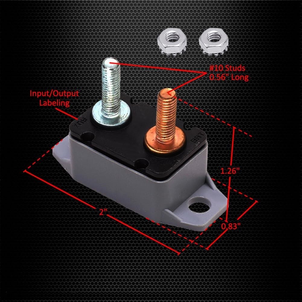 Disyuntor de reinicio automático de 12V CC a 24V con perno prisionero automoción
