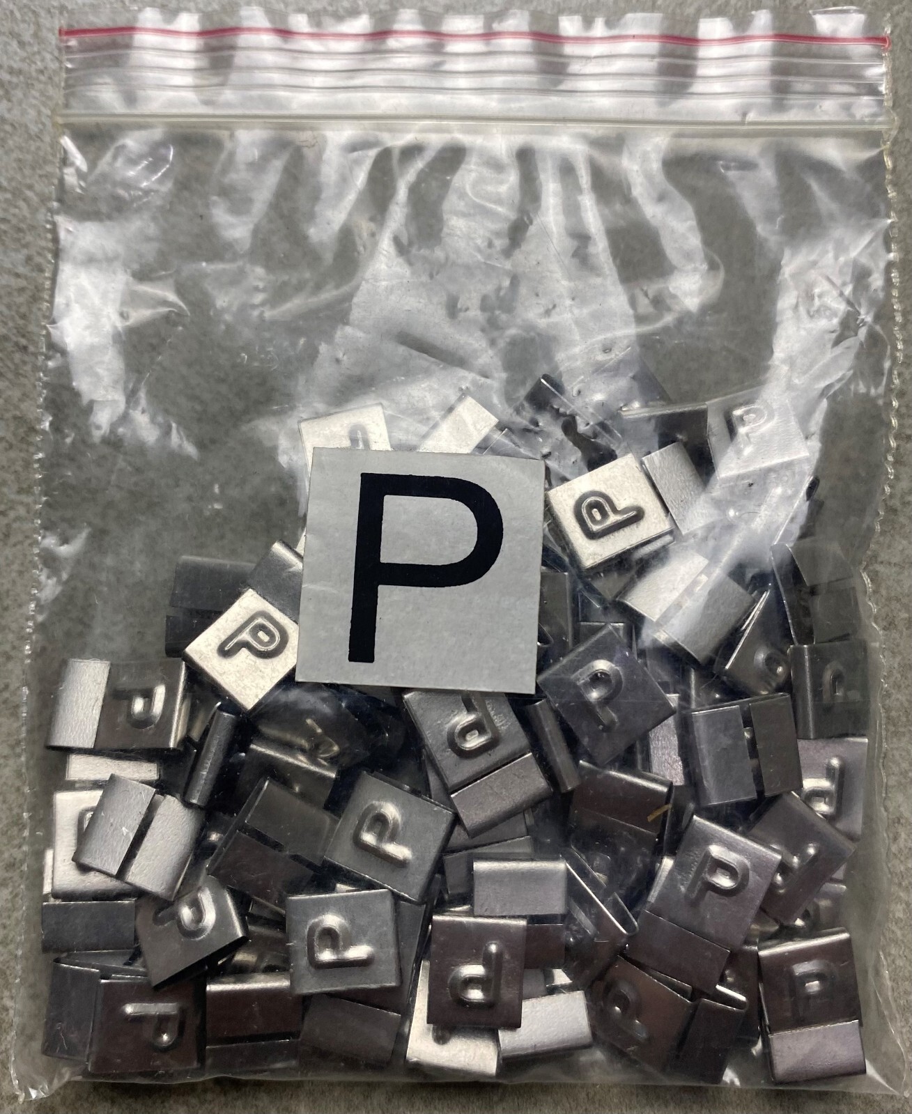 HAYATA ID-P, Stainless Steel Cable Marker 316SS, Symbol “P” , 100 Pc’s Pkt