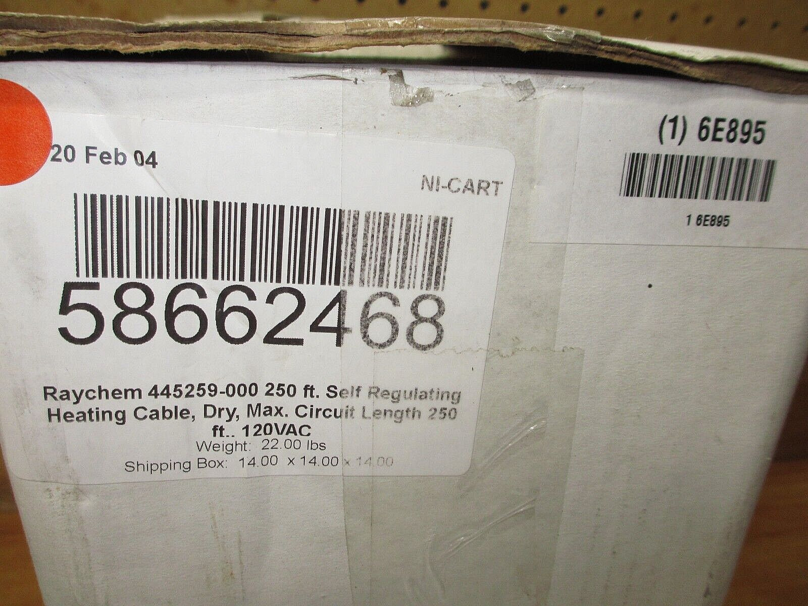 Raychem 445259-000 *NEW* 250′ Self Regulating Heating Cable Pipe Freeze 6E895