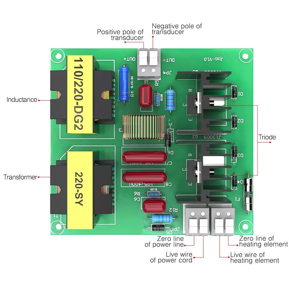 60W/120W 40KHz Ultrasonic Cleaning Transducer Cleaner Driver Board 110V/220V