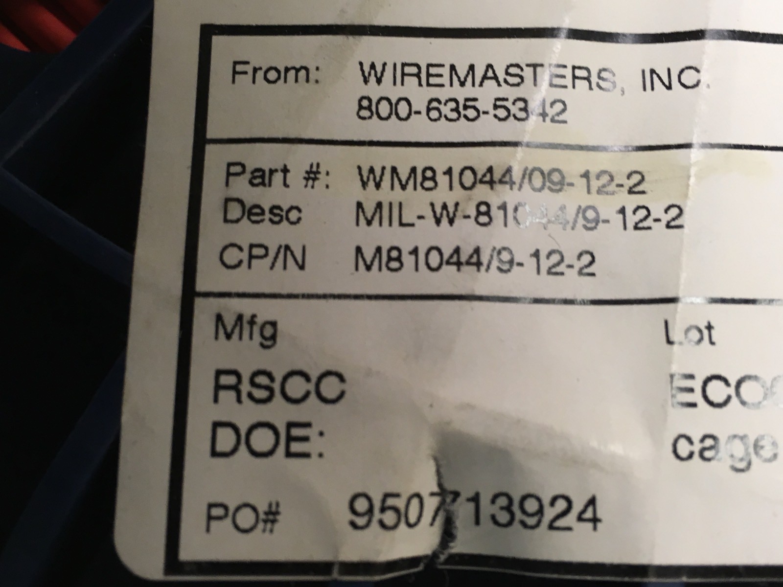 50FT Mil-Spec M81044/9-12-2 Tinned Copper 12AWG Cable Wire