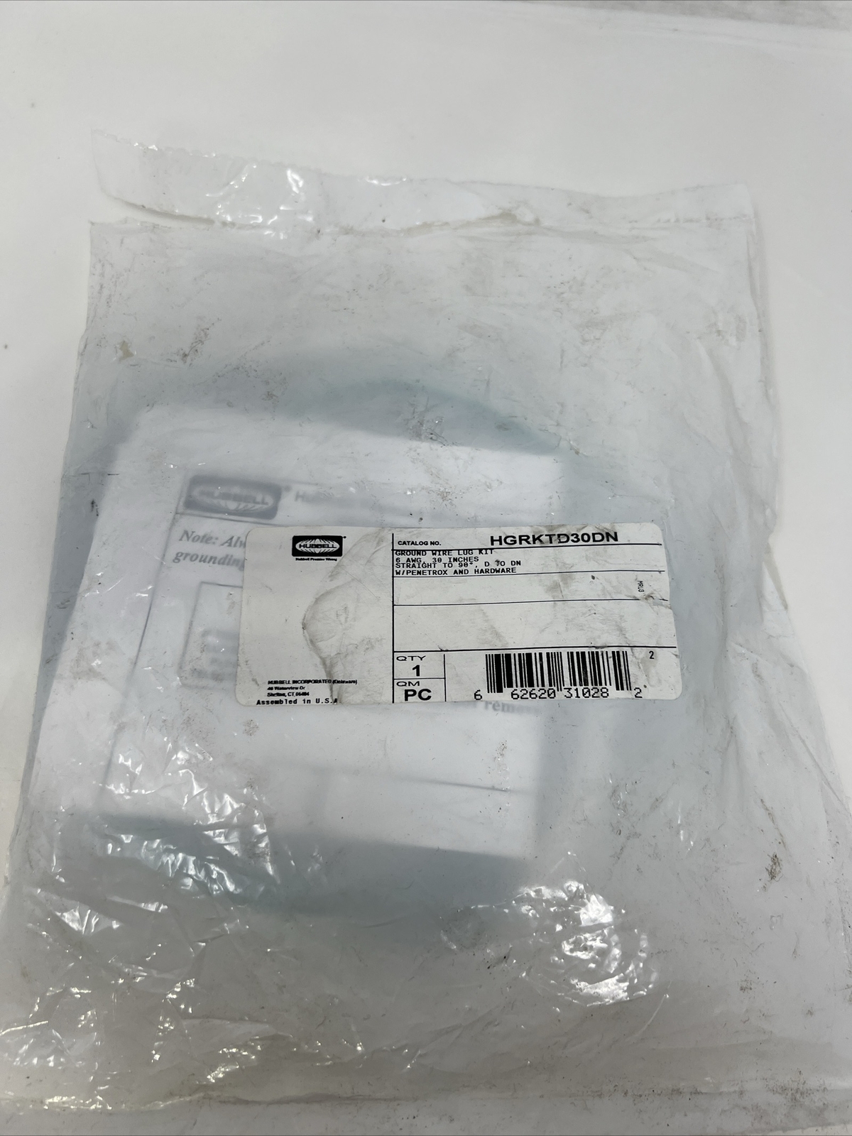 Hubbell HGRKTD30DN Complete Installation Ground Wire Kit