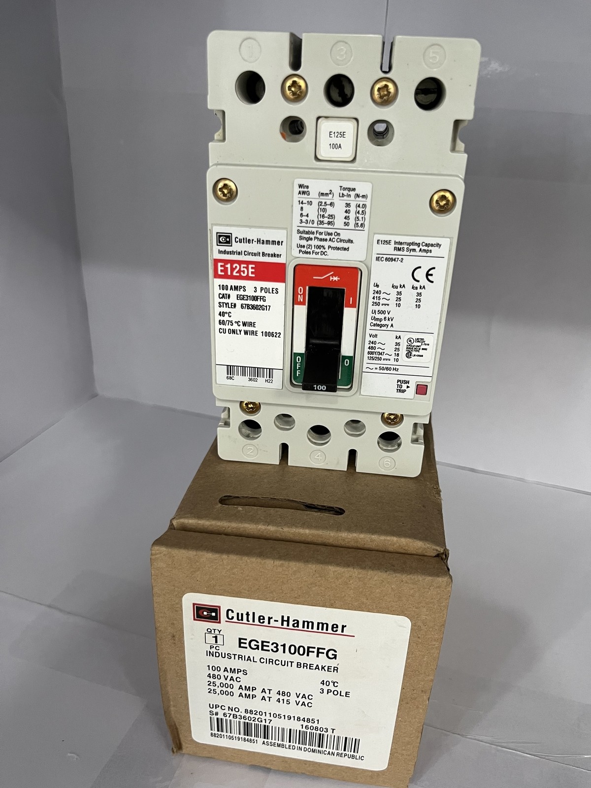 Eaton Cutler-Hammer EGE3100FFG Circuit Breaker