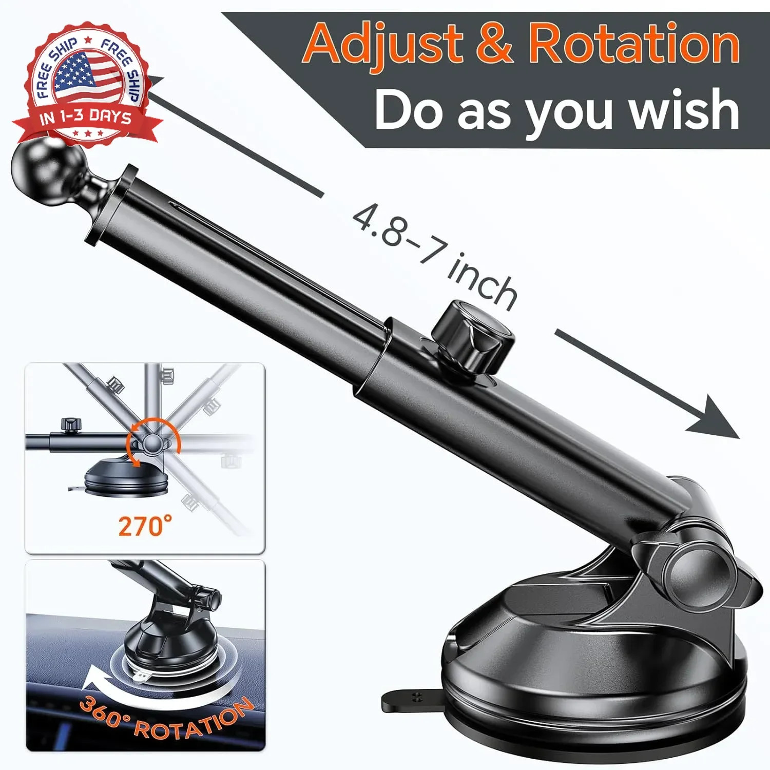 GPS Suction Cup Mount for Garmin GPS Mount[Strong suction]Replacement GPS Dash M