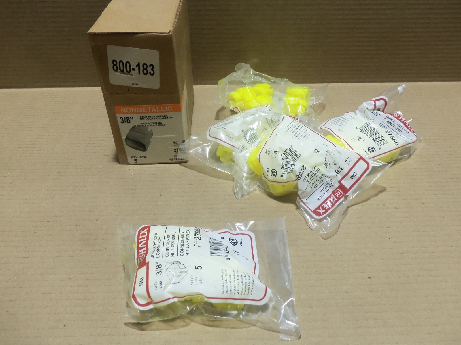 Halex 27580 Box of 5 (5 Per Bag) 3/8″ #14/2-#12/2 Duplex Hit Lock Connector AK