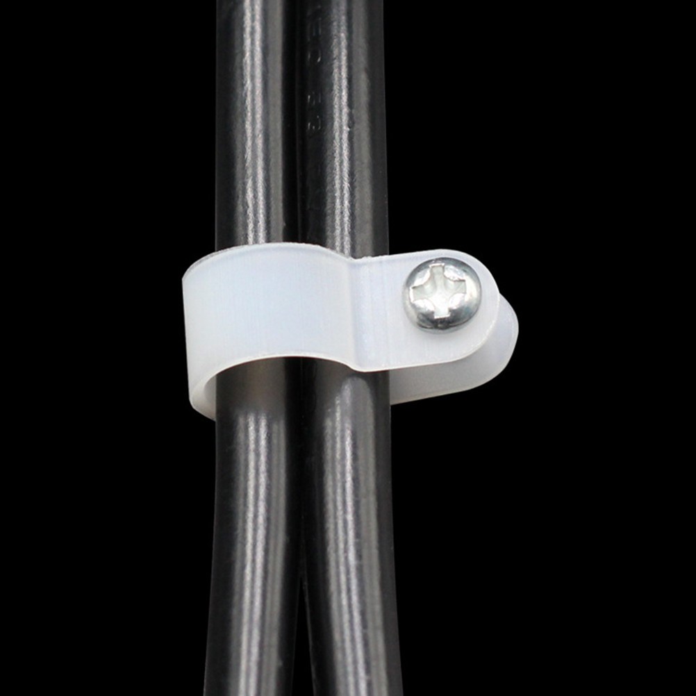 100Pcs Durable Wire Cable Clamp R Type Holder Transparent for Cable Organization