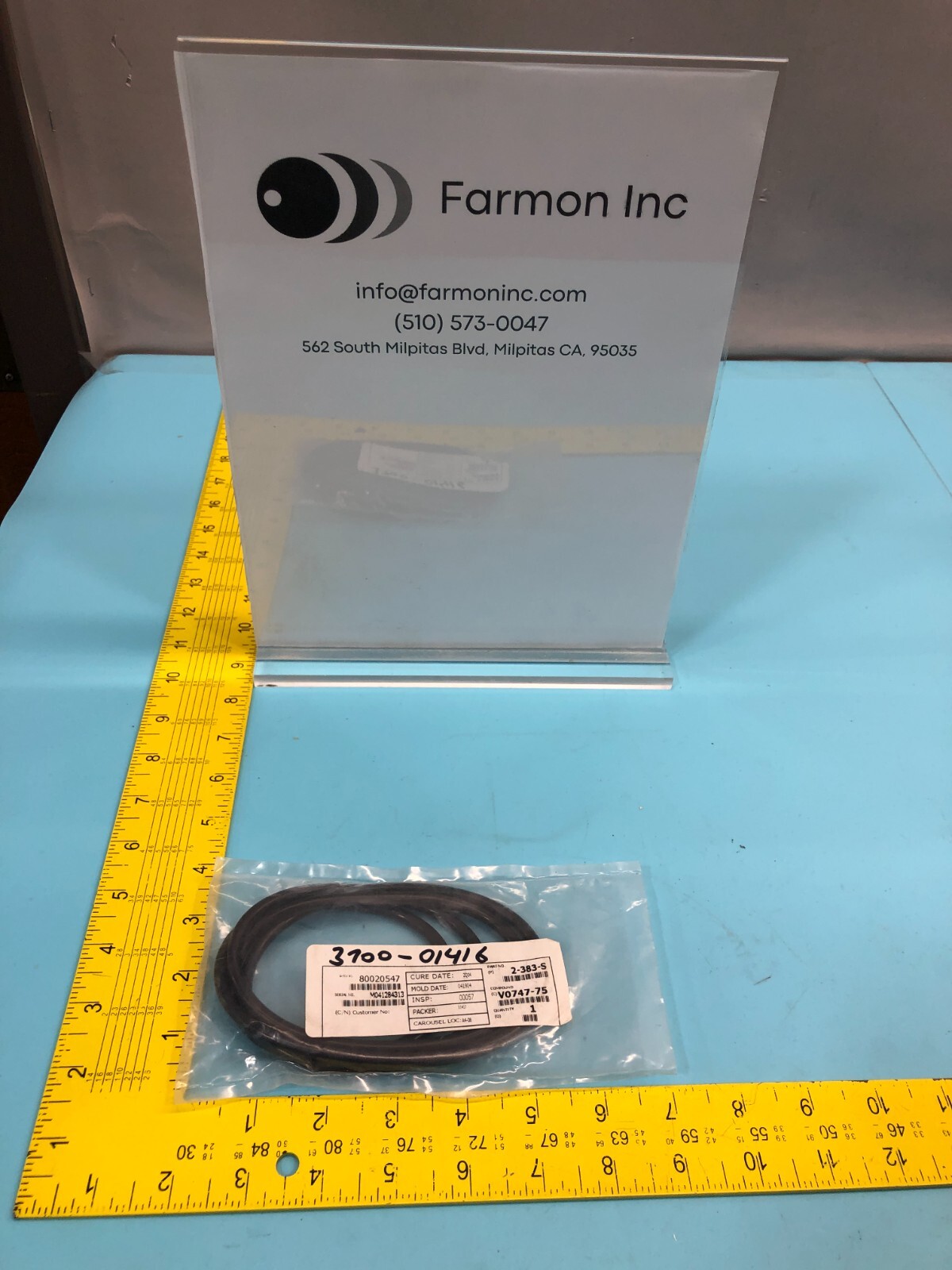 AMAT 3700-01416 O-RING ID 13.975 CSD .210, 2-383-S, V0747-75, AS568-383, 185196