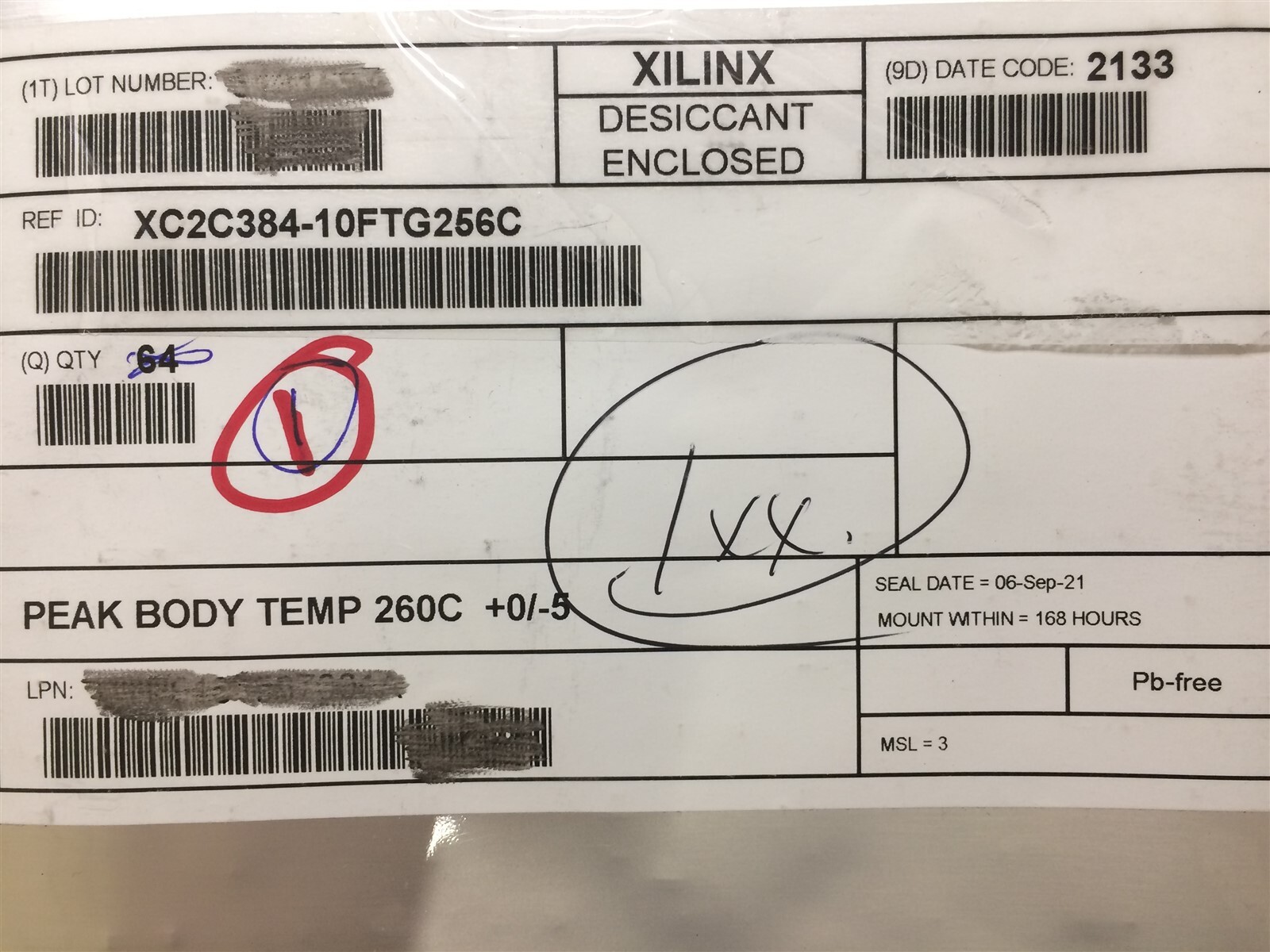 XC2C384-10FTG256C XILINX IC CPLD 9K GATES 384MC 256-PIN FTBGA ROHS 1 UNIT