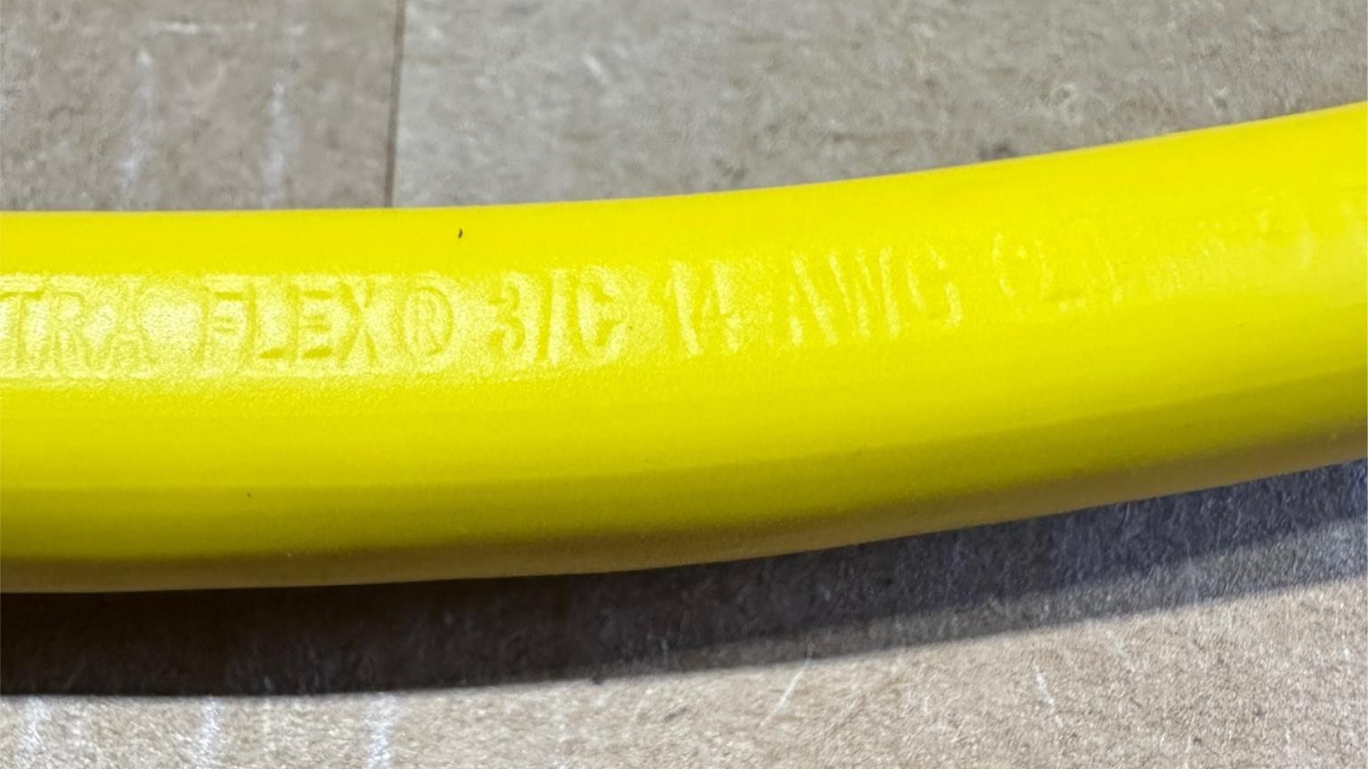 250′ Prysmian Group Ultra Flex 3/C 14 AWG 600V Multi Conductor Cable Yellow