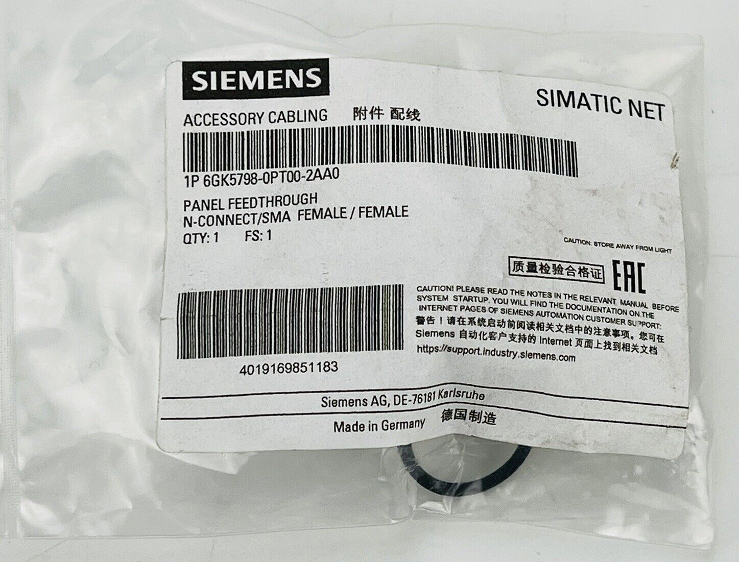New! Siemens 6GK5798-0PT00-2A SIMATIC NET Accessory Cabling Panel Feedthrough