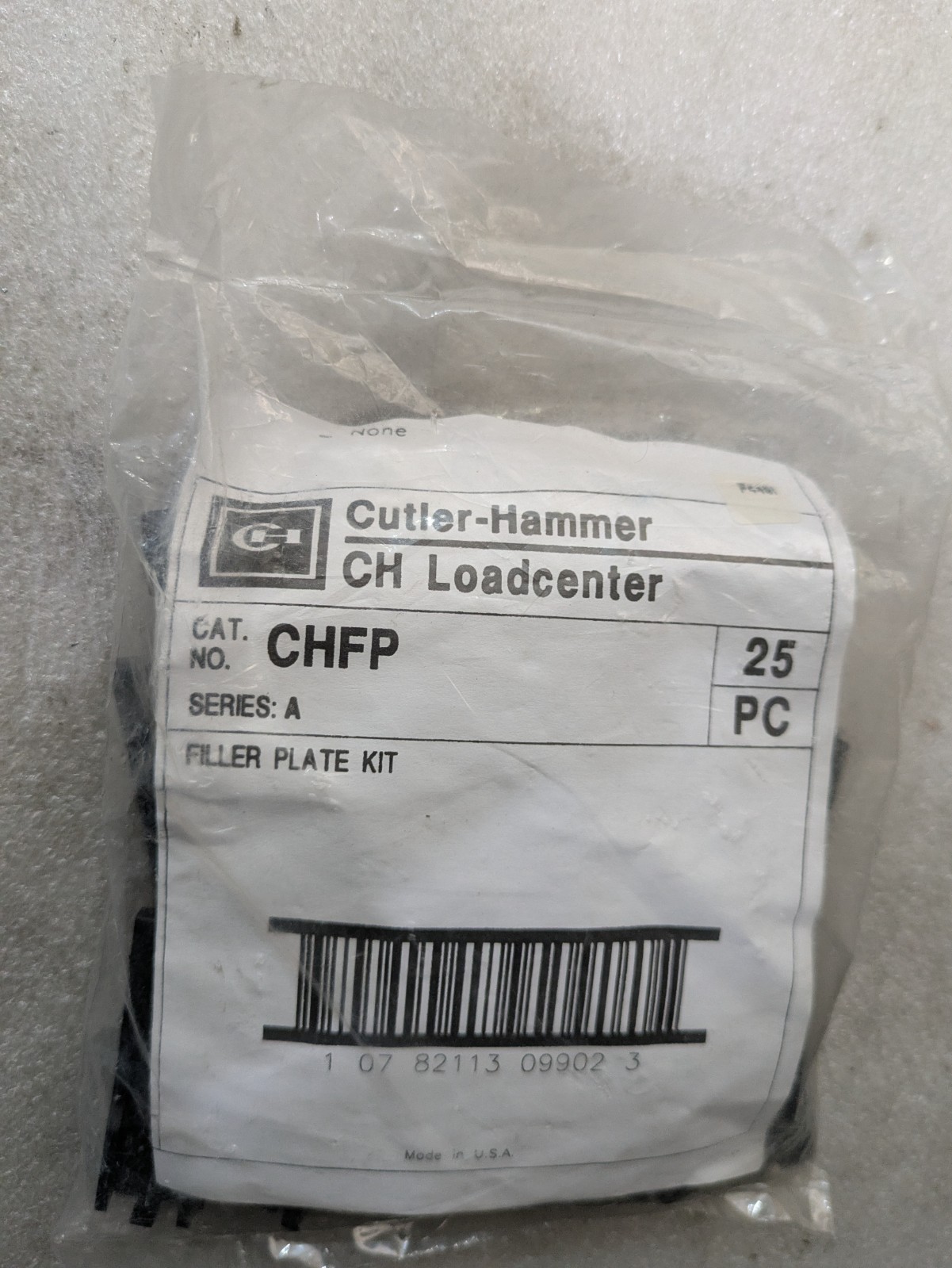 CUTLER-HAMMER CH LOAD CENTER CHFP SERIES A FILLER PLATE KIT ‘BAG OF 25’