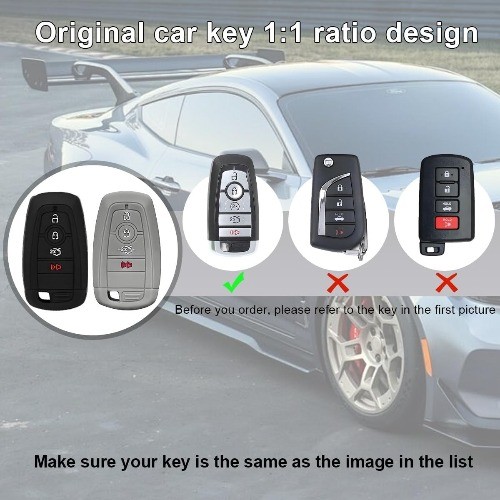 2-Pack Silicone Key Fob Cover for Ford F150 F250 F350 F450 F Color: Black+Gray