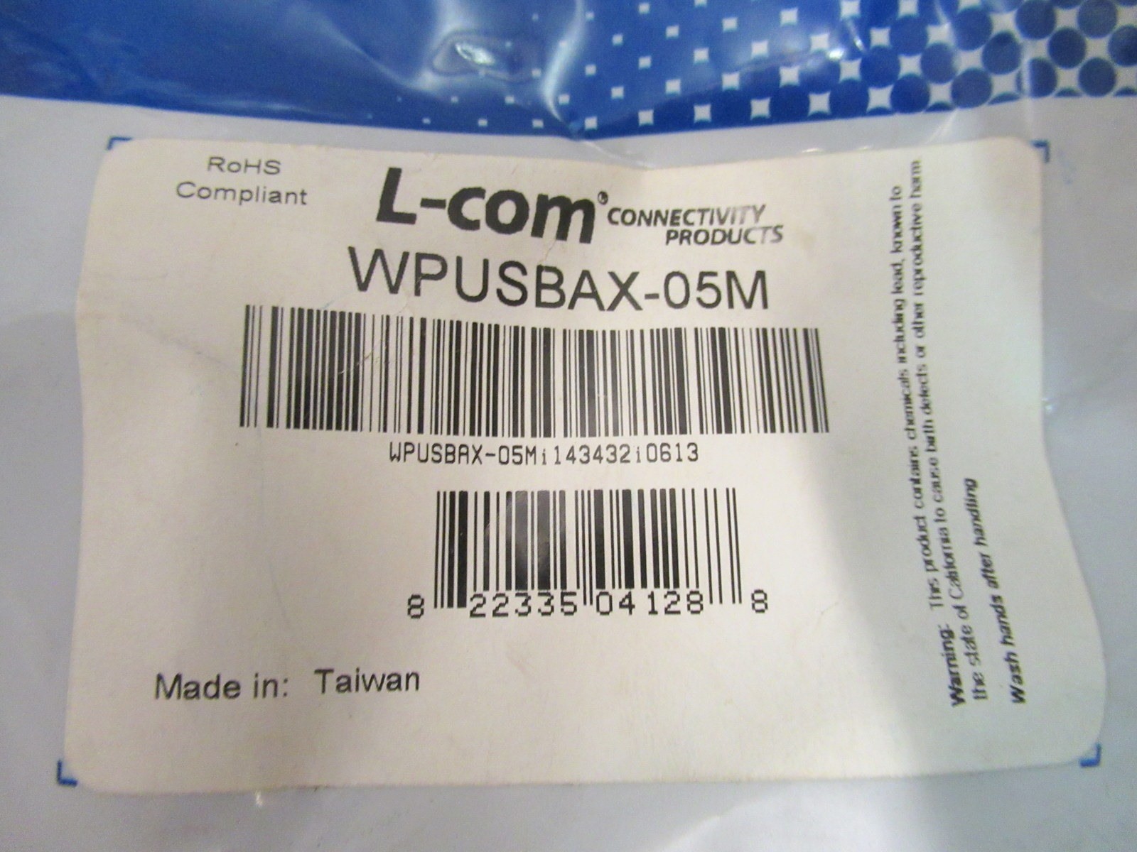 L-Com WPUSBAX-05M USB Cable Computer RoHS Compliant New Lot of 5