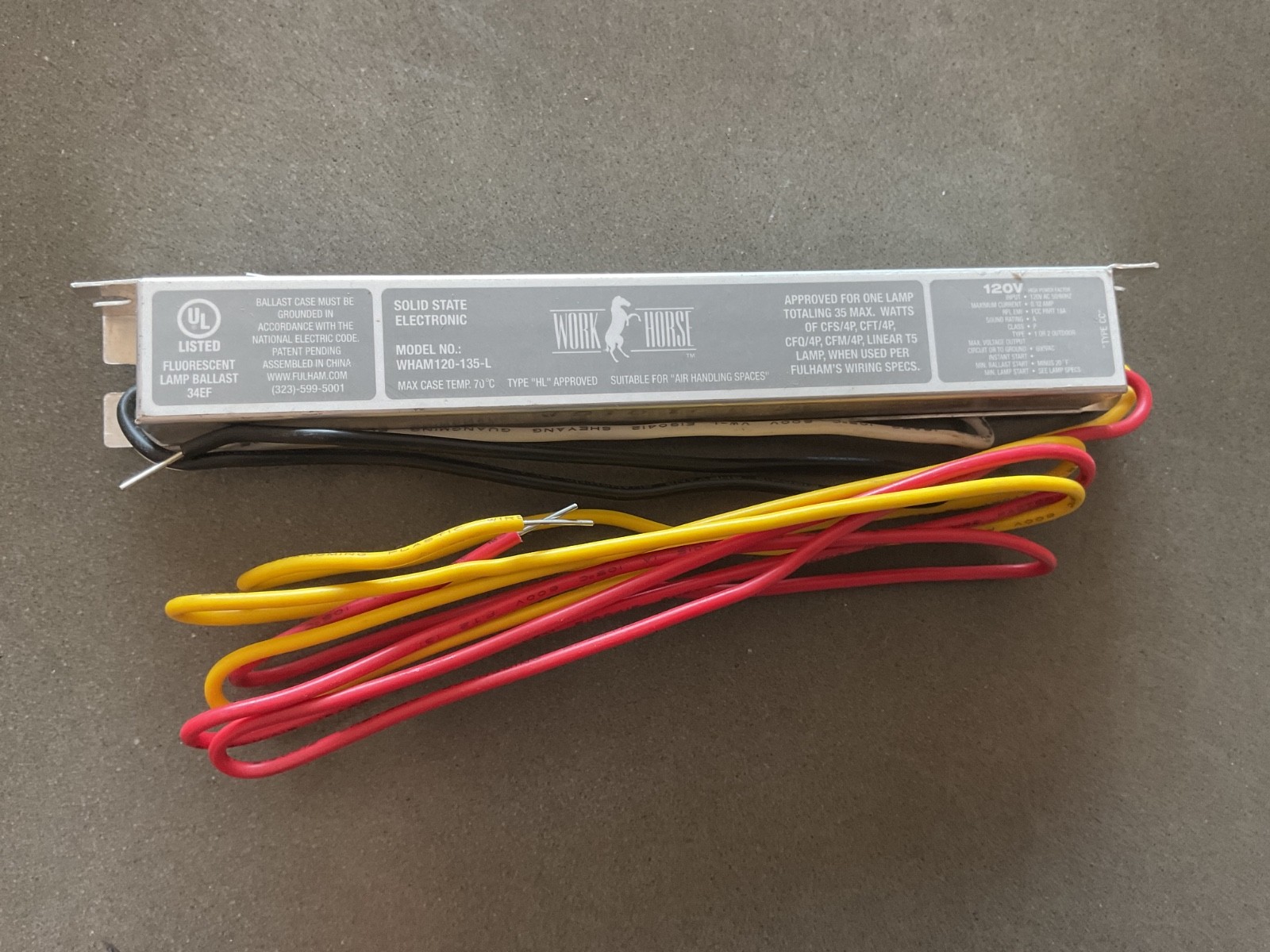 FULHAM WHAM 120-135-L ELECTRONIC BALLAST FREE SHPPING