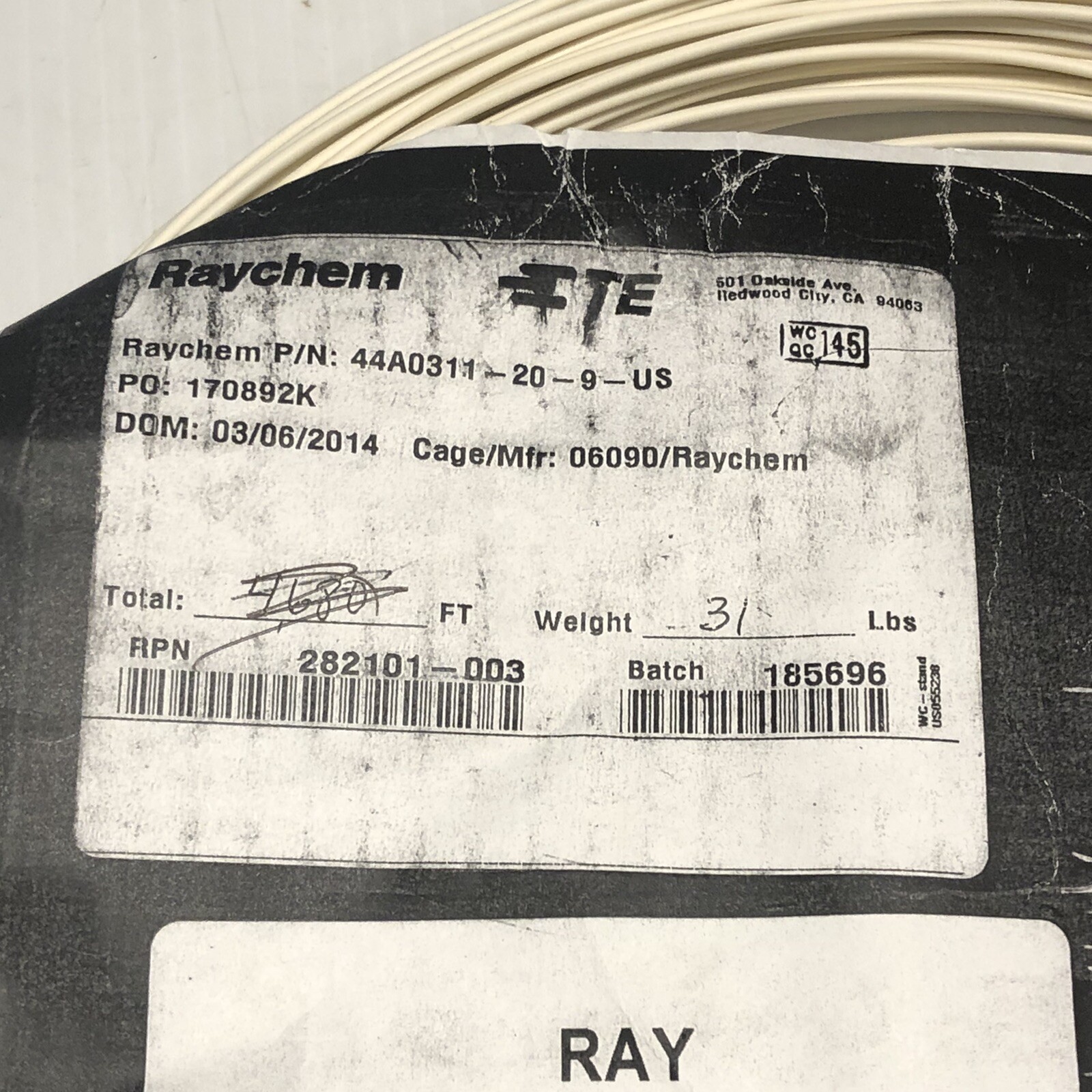 263 ‘ Raychem Hook Up Wire Silver Coated Copper 20 AWG